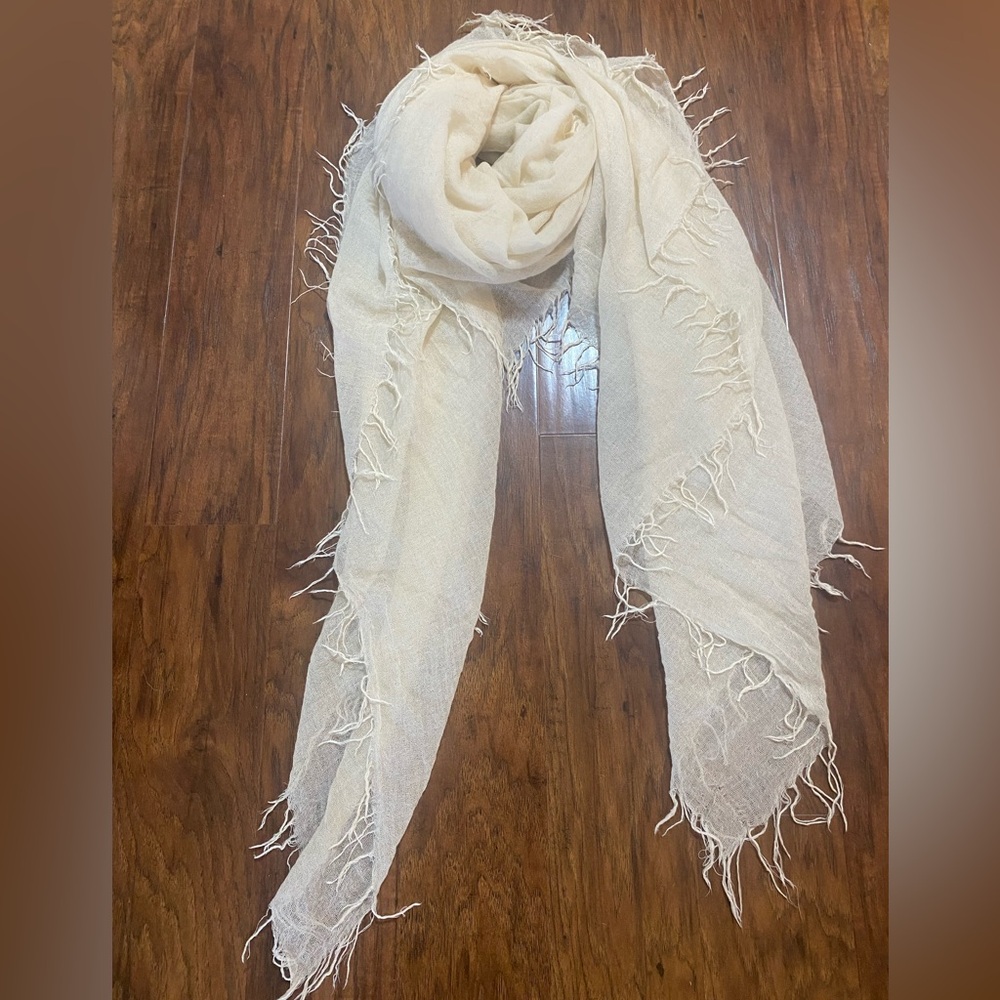 CHAN LUU CASHMERE SILK FRINGE SCARF